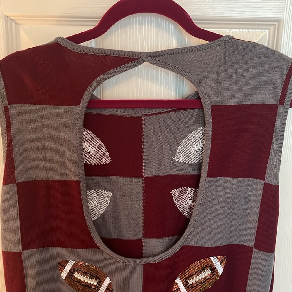 NWOT Queen of Sparkles Football Checkered Dress - Picture 6 of 12